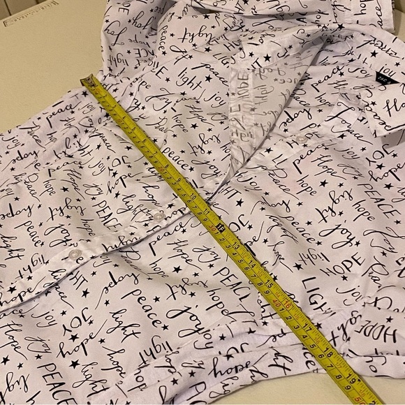 Zac & Rachel Womens M White Roll Tab Sleeve Peace Light Joy Button Up Shirt - Picture 8 of 11